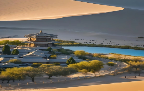 جبل مينغشا الهلال الربيع: جورني الى طريق مسمار حيث يتعايش الرمال والمياه-3